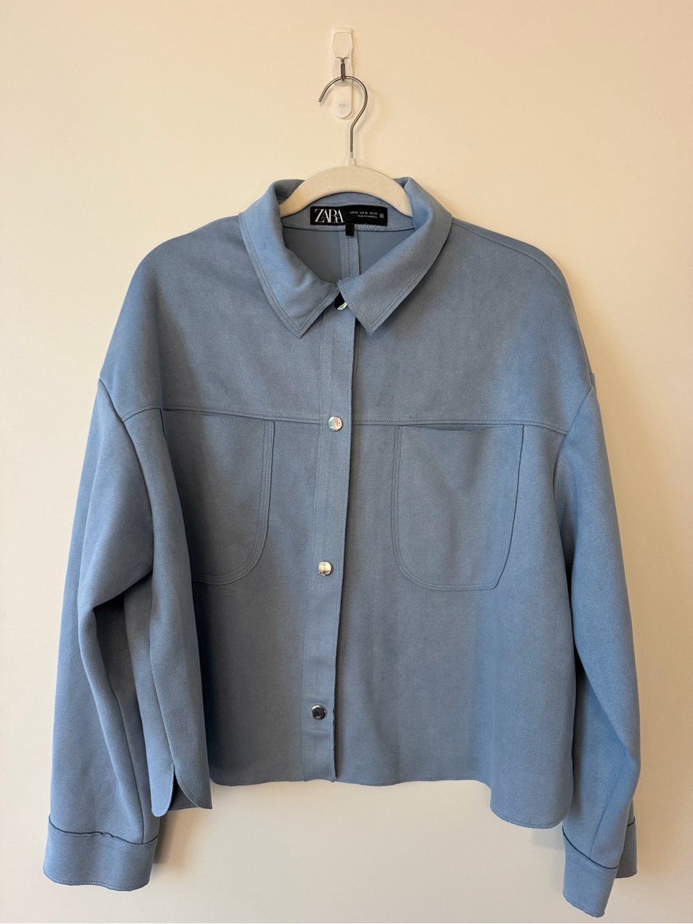 Zara Dusty Blue Suede Jacket